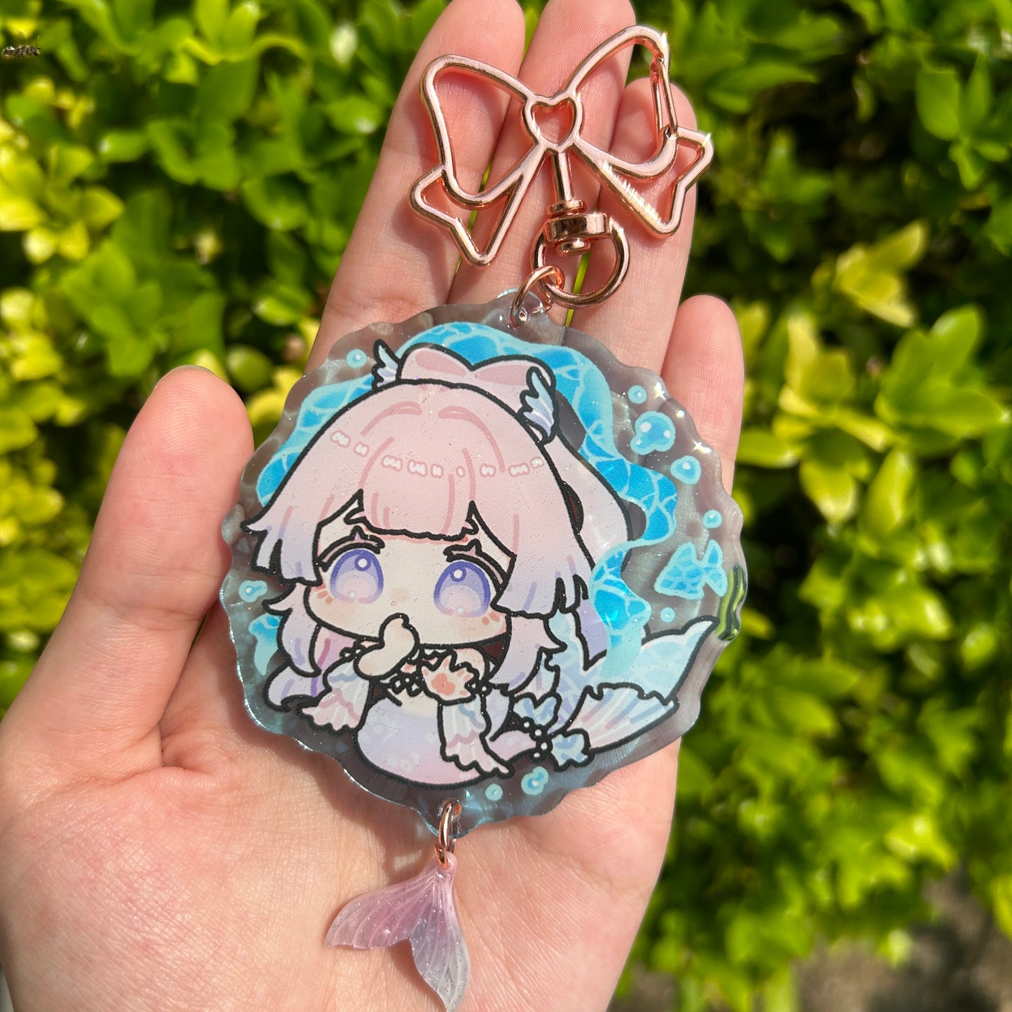 Underwater Series Glitter Epoxy Keychain