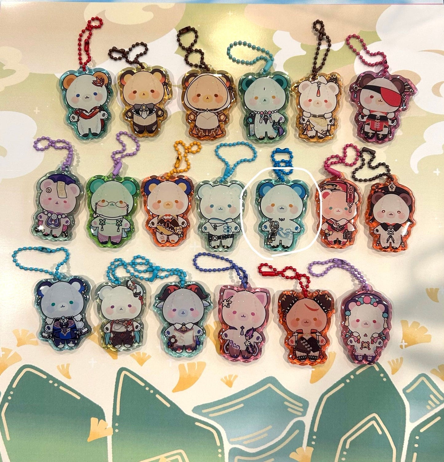 Bears of Teyvat, Genshin Impact Bears Epoxy Acrylic Charms