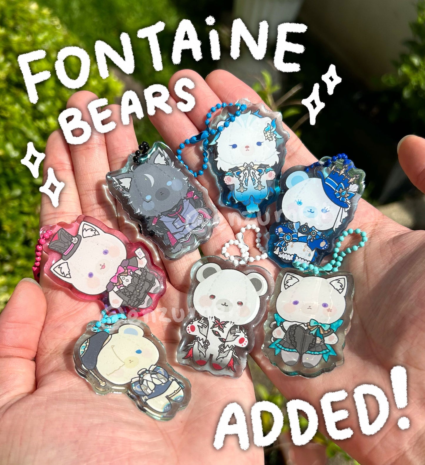 Bears of Teyvat, Genshin Impact Bears Epoxy Acrylic Charms