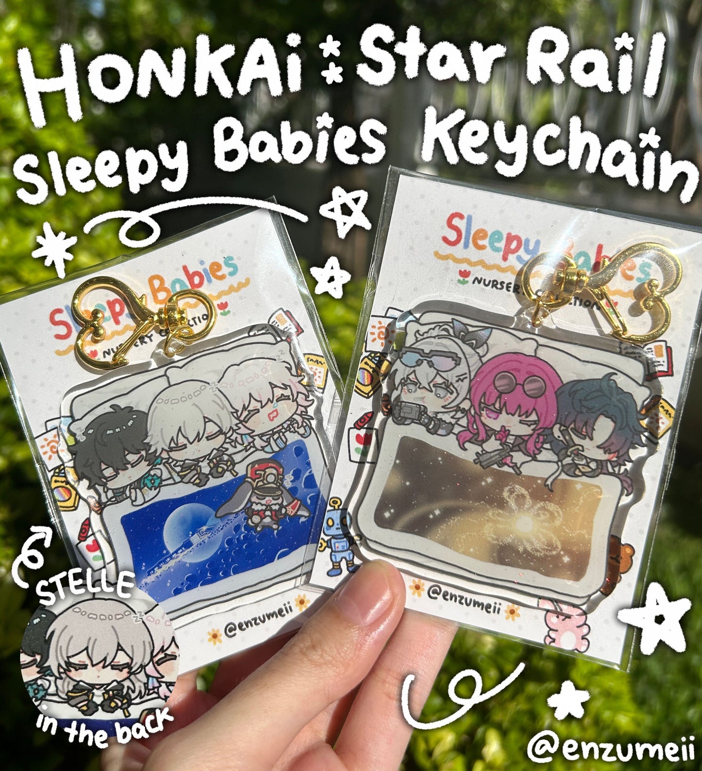 H:SR Sleepy Babies Glitter Epoxy Acrylic keychains