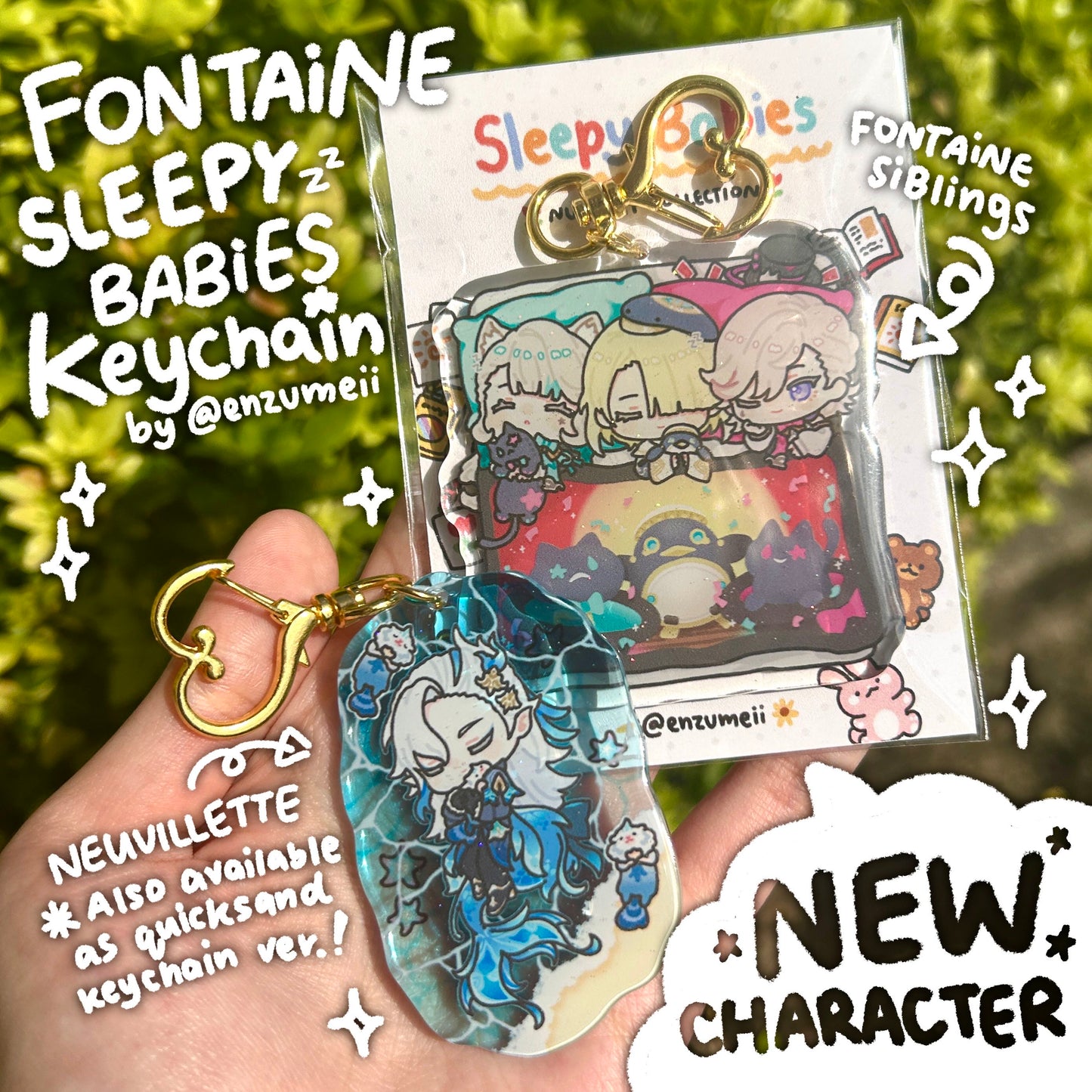 Genshin Sleepy Babies Acrylic Keychains