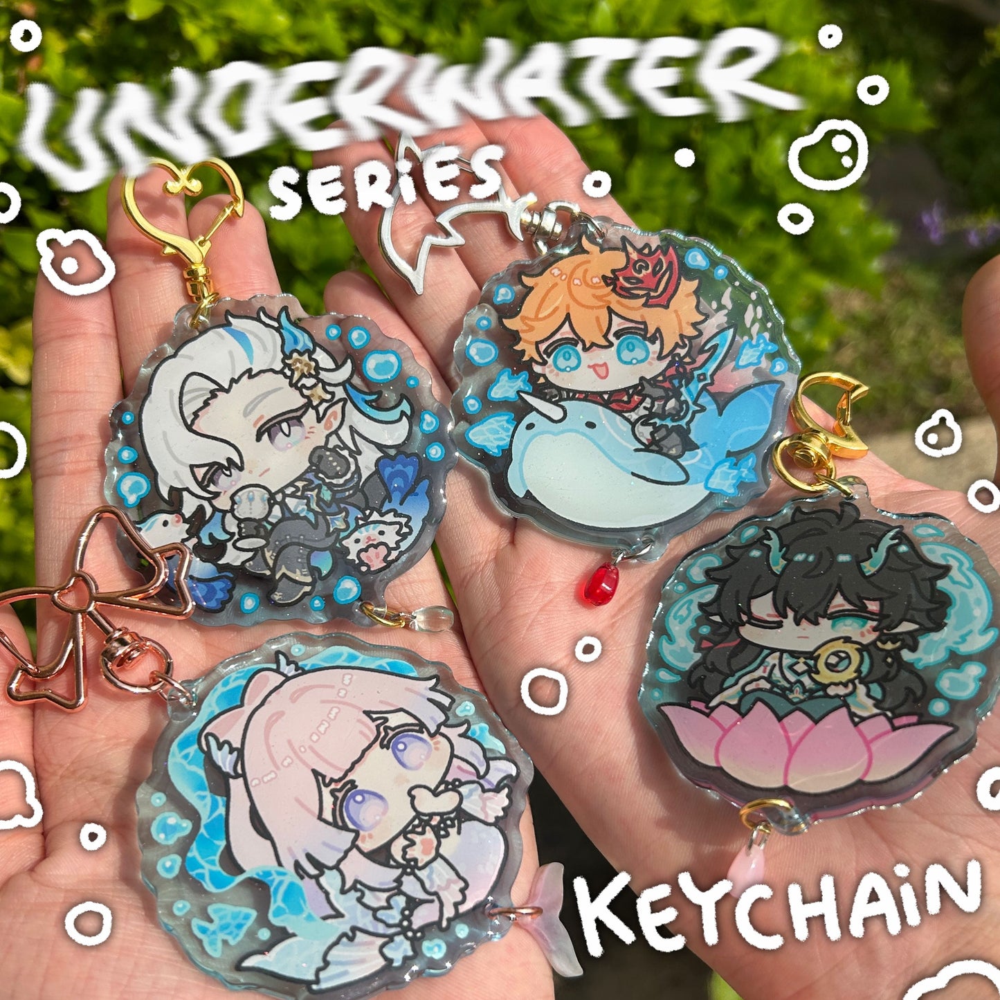 Underwater Series Glitter Epoxy Keychain