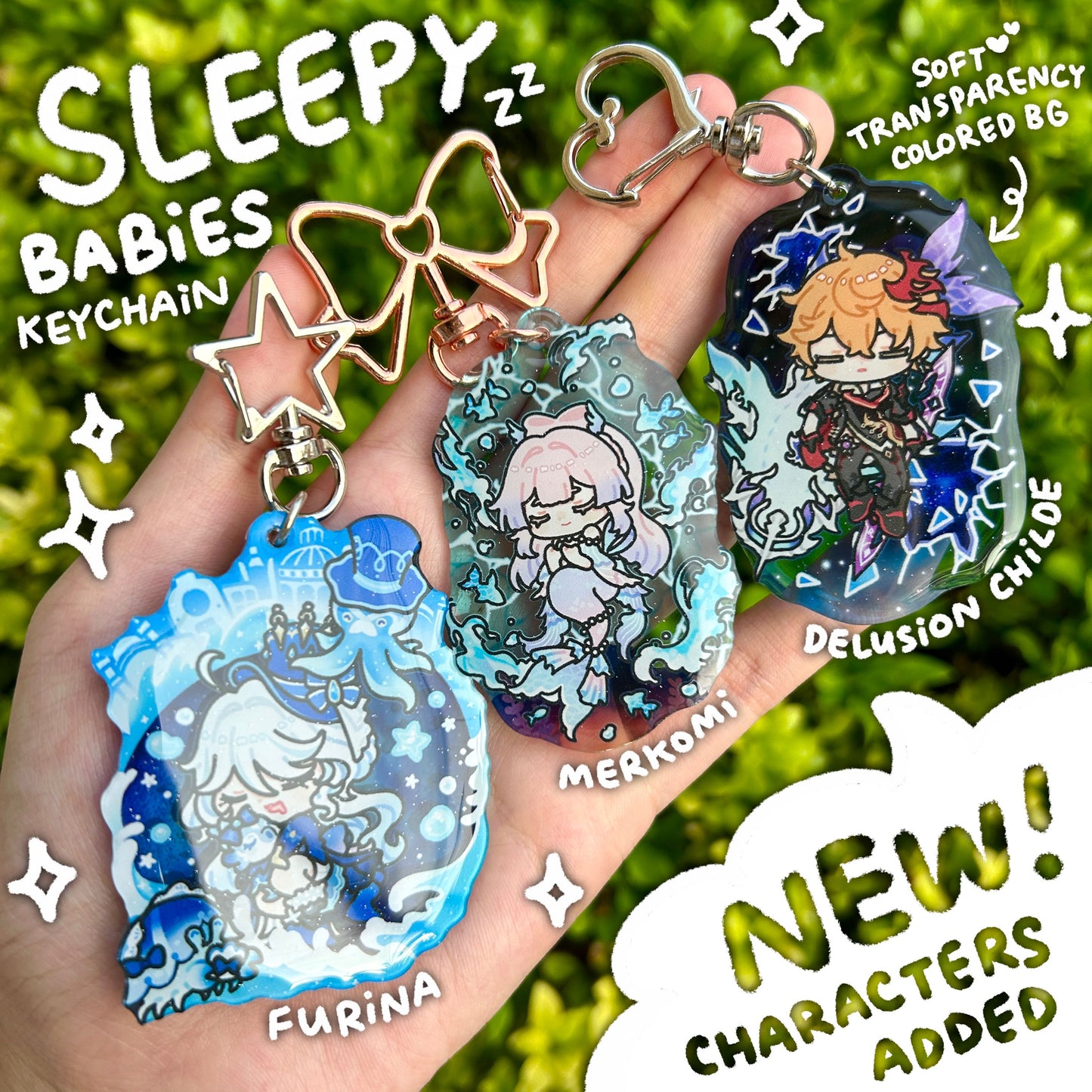 Genshin Sleepy Babies Acrylic Keychains