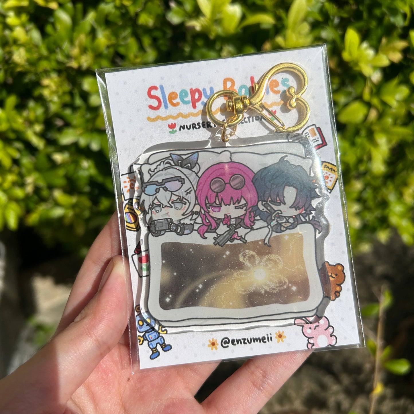 H:SR Sleepy Babies Glitter Epoxy Acrylic keychains