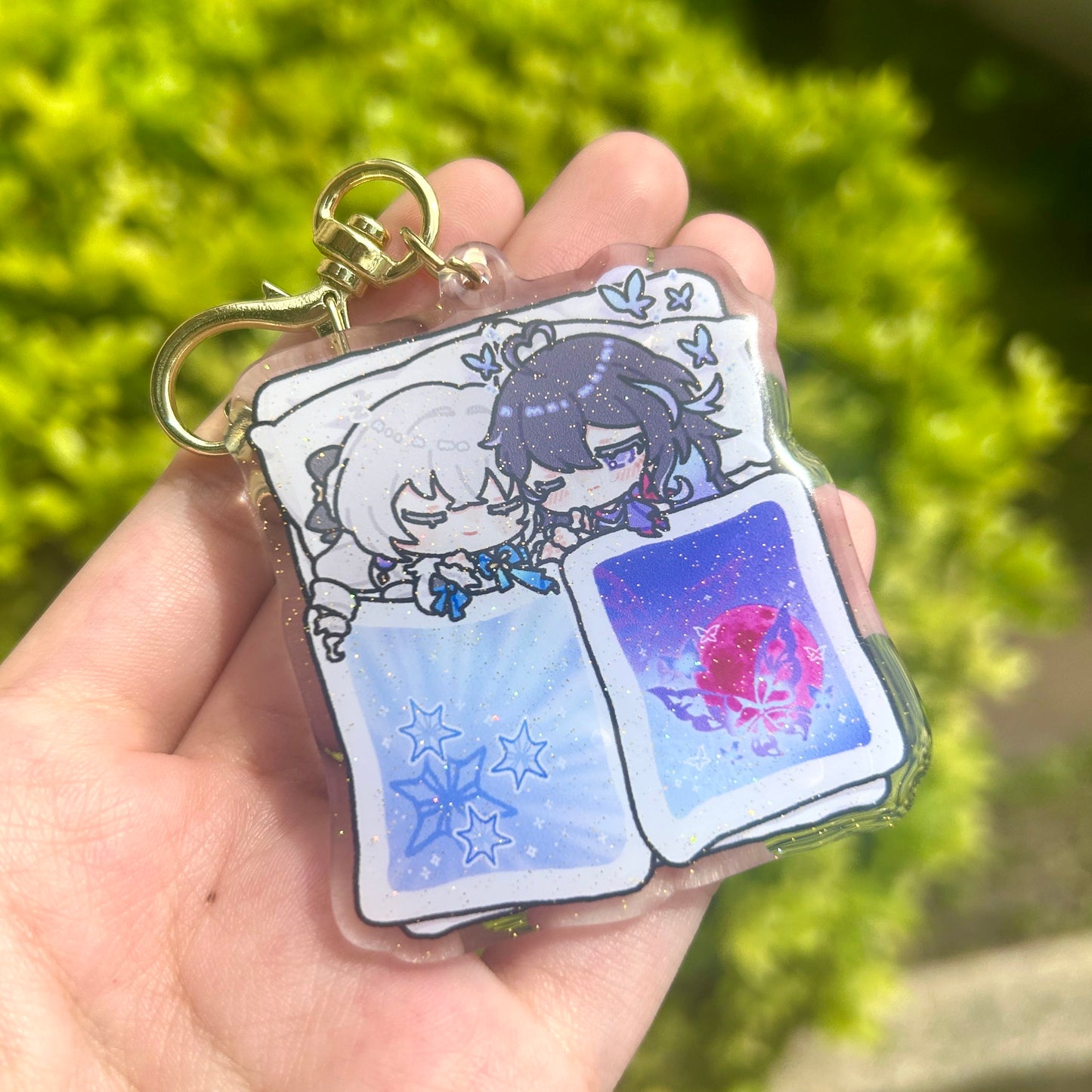 H:SR Sleepy Babies Glitter Epoxy Acrylic keychains