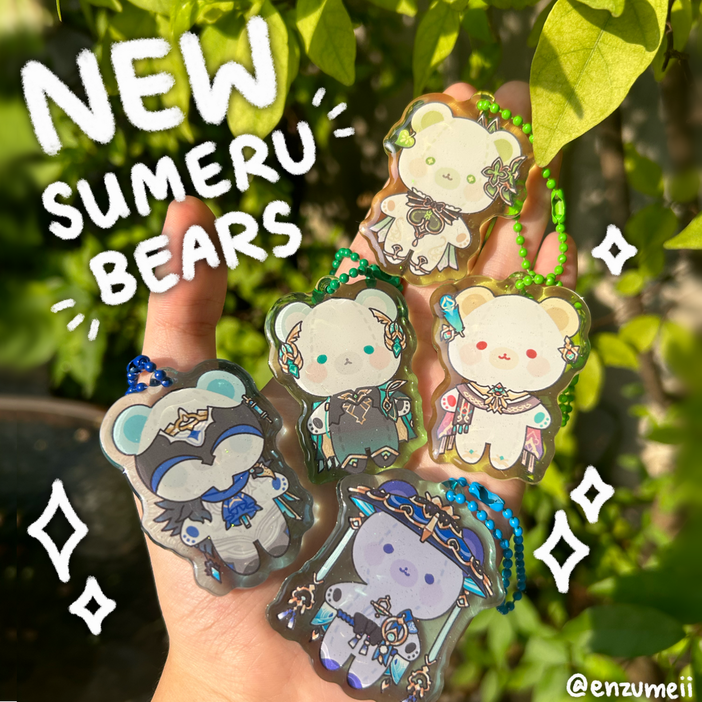 Bears of Teyvat, Genshin Impact Bears Epoxy Acrylic Charms