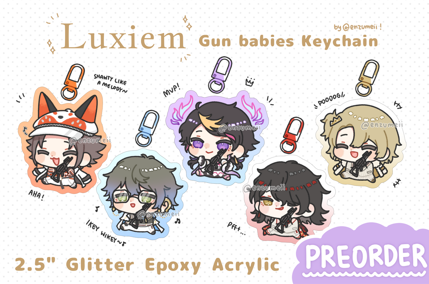 LUXIEM Glitter Epoxy Acrylic Charms