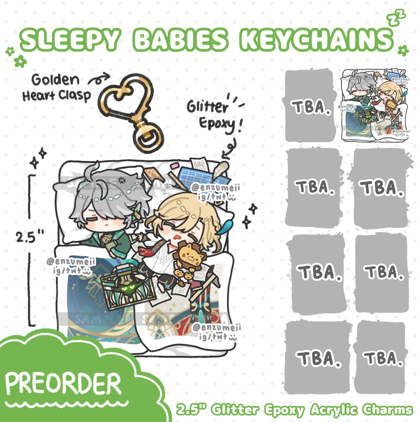 Genshin Sleepy Babies Acrylic Keychains