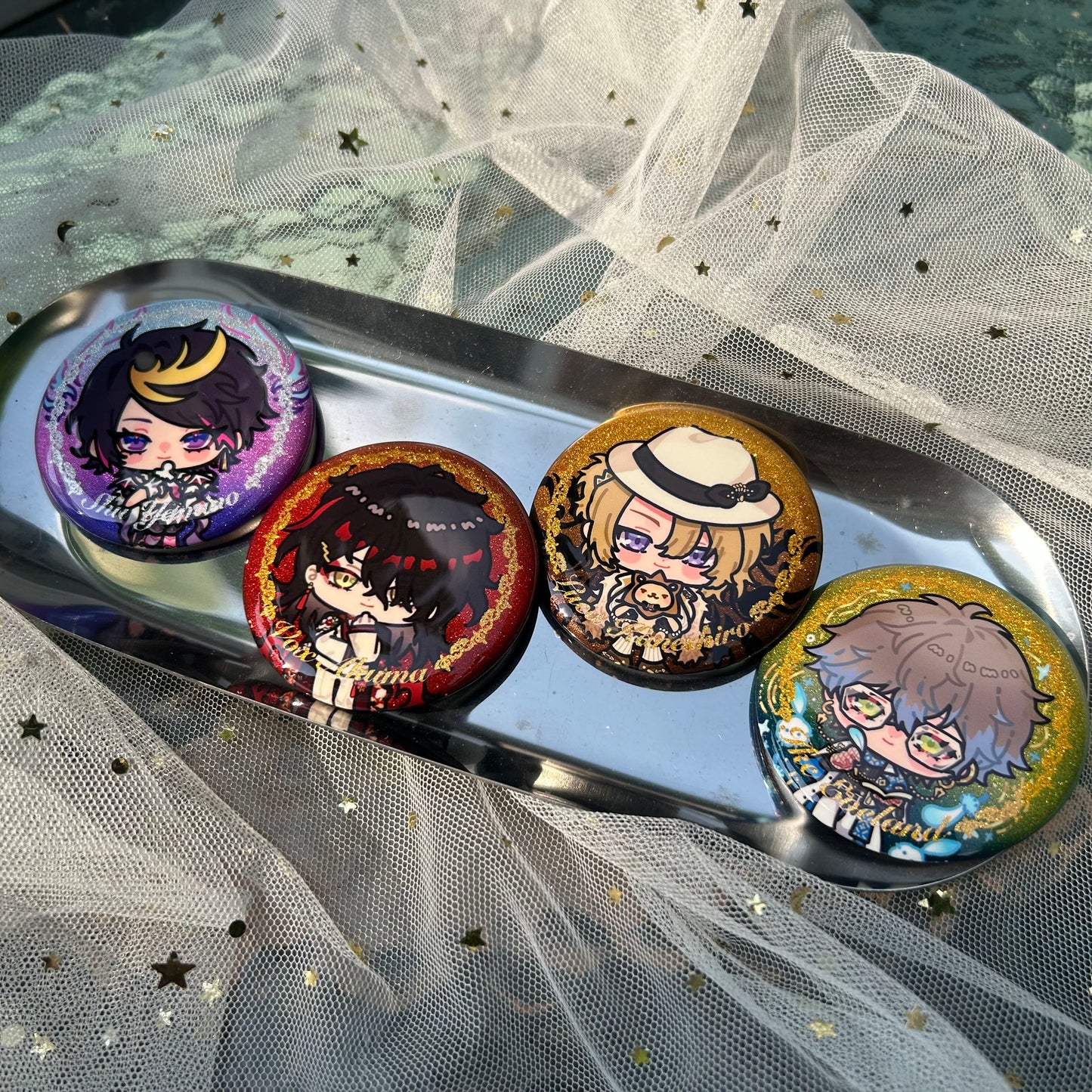 [LUXIEM] Double flash glitter badge