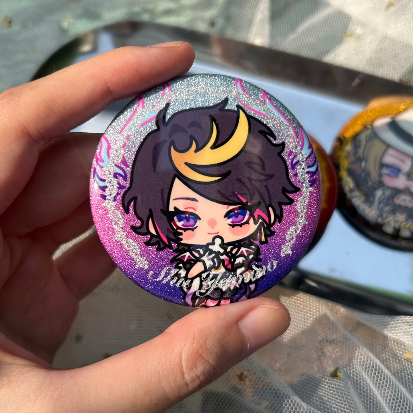 [LUXIEM] Double flash glitter badge