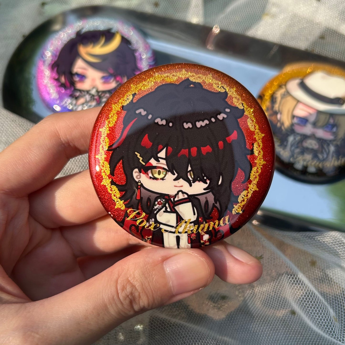 [LUXIEM] Double flash glitter badge