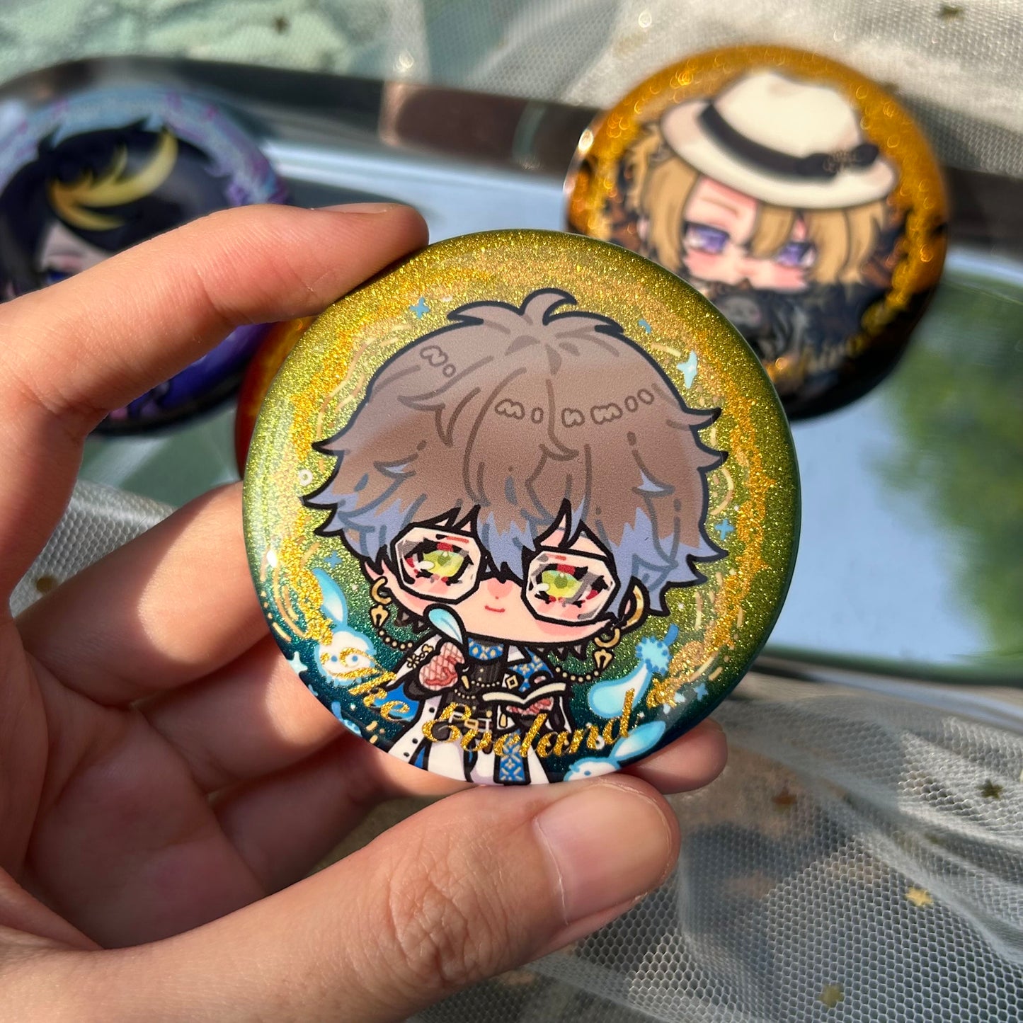 [LUXIEM] Double flash glitter badge