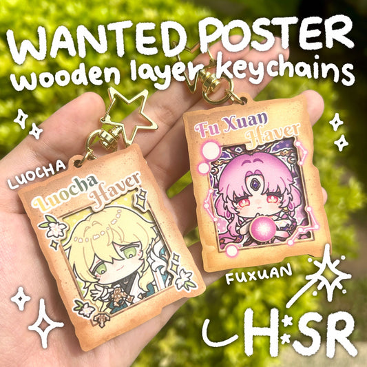 H:SR Wanted Posters Layered Wooden Keychain