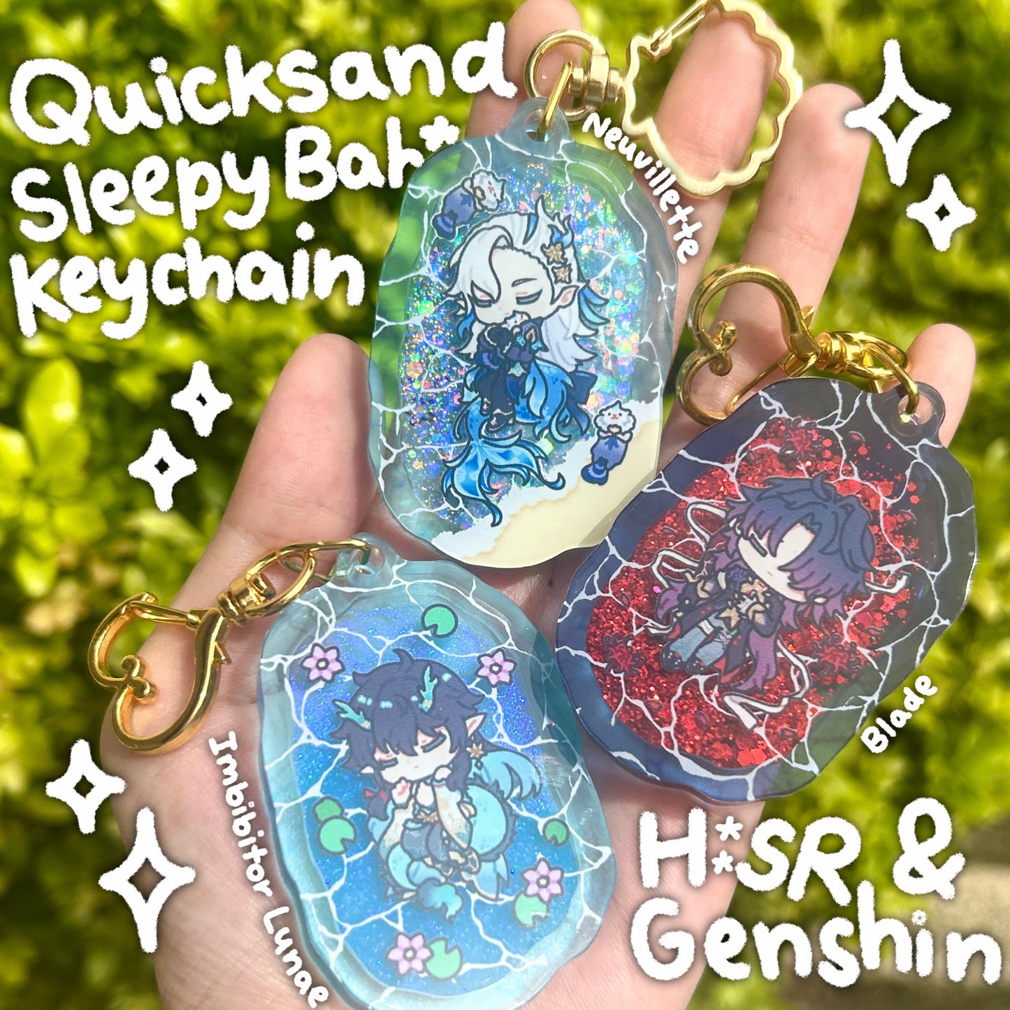 Sleepy babies keychain : Quicksand version