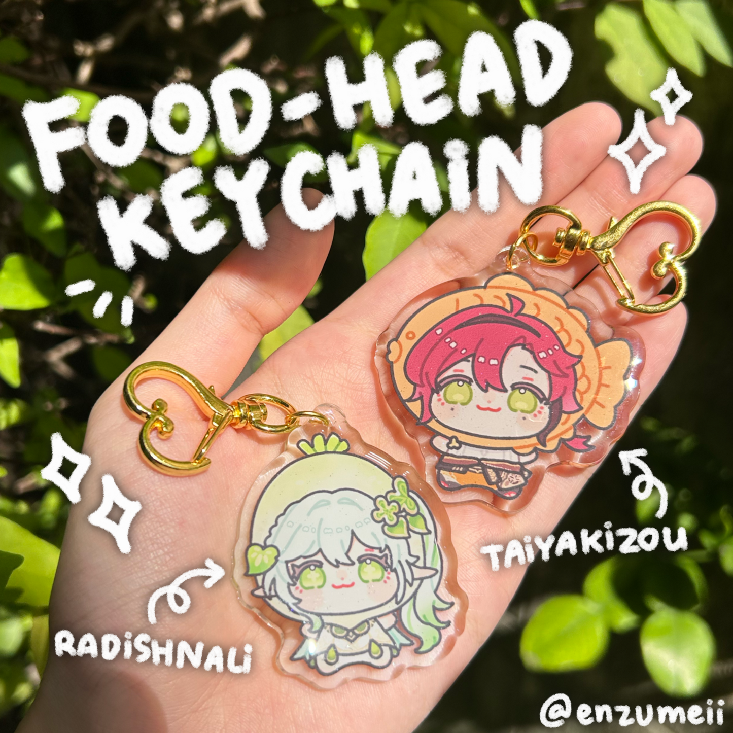 Genshin Food-head Epoxy Acrylic Keychains