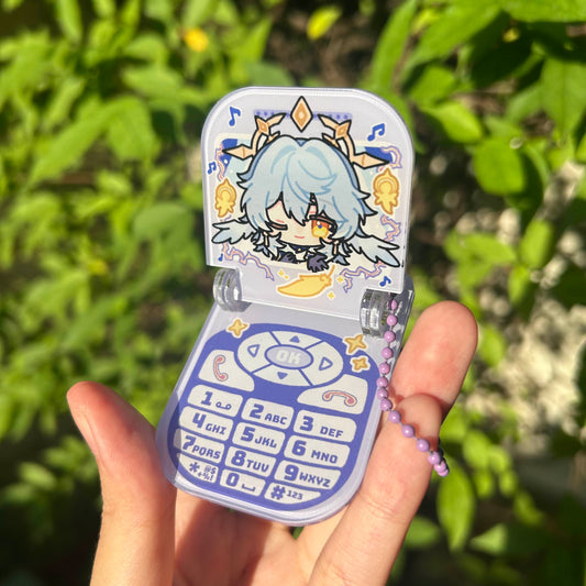 H:SR Sunday flipphone keychain